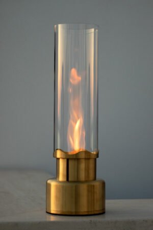 Gold Tornado Spiral Table Top Bio Fire